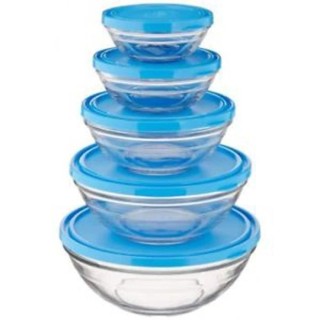 DURALEX - Freshbox Transparent Service Rond 5 pieces - avec Couvercle