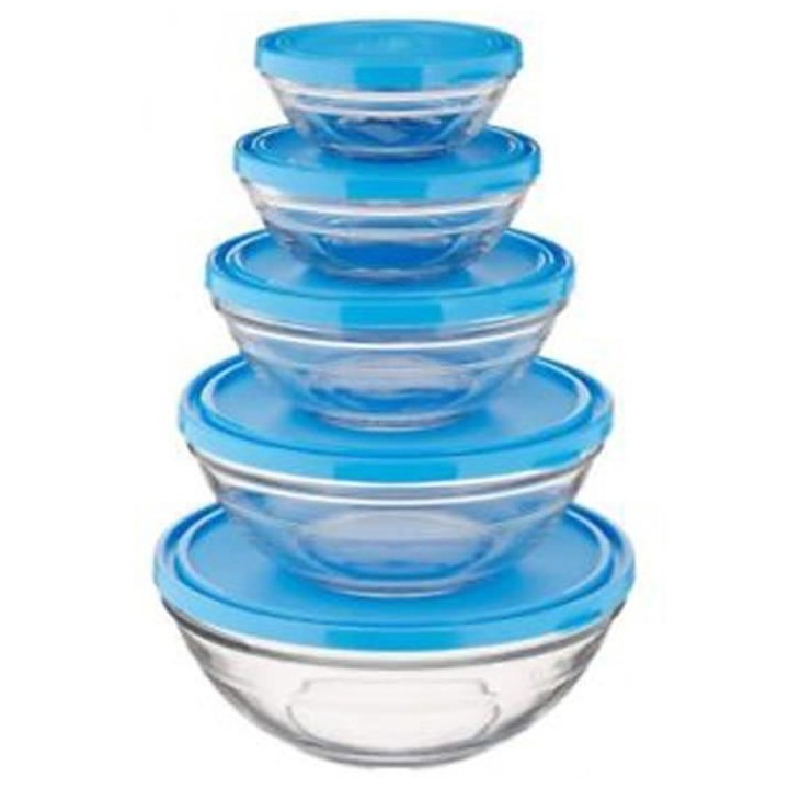 DURALEX - Freshbox Transparent Service Rond 5 pieces - avec Couvercle