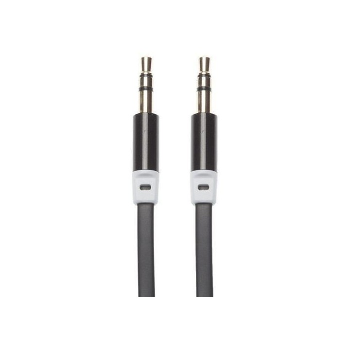 APM Cordon Jack - 3,5mm - Stéréo Plat - Mâle/Mâle - Noir - 2m