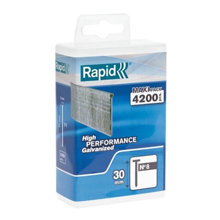 RAPID 4200 pointes n°8 Rapid Agraf 30mm