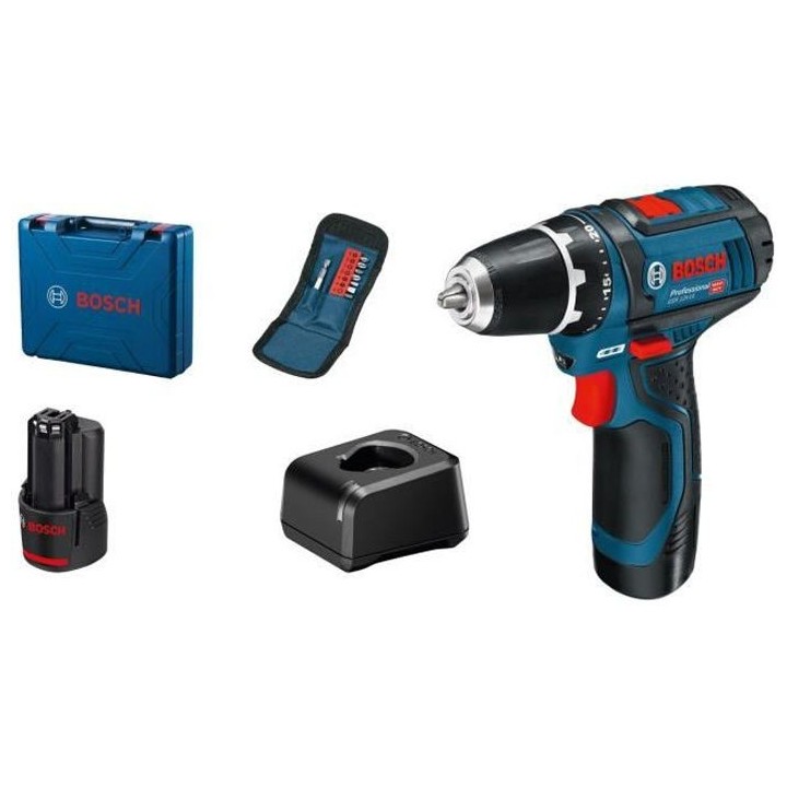 Perceuse visseuse sans-fil Bosch Professional - GSR 12V-15 (2 batterie