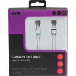 APM Cordon RJ45 CAT.6 FTP Droit - Blanc - 5m