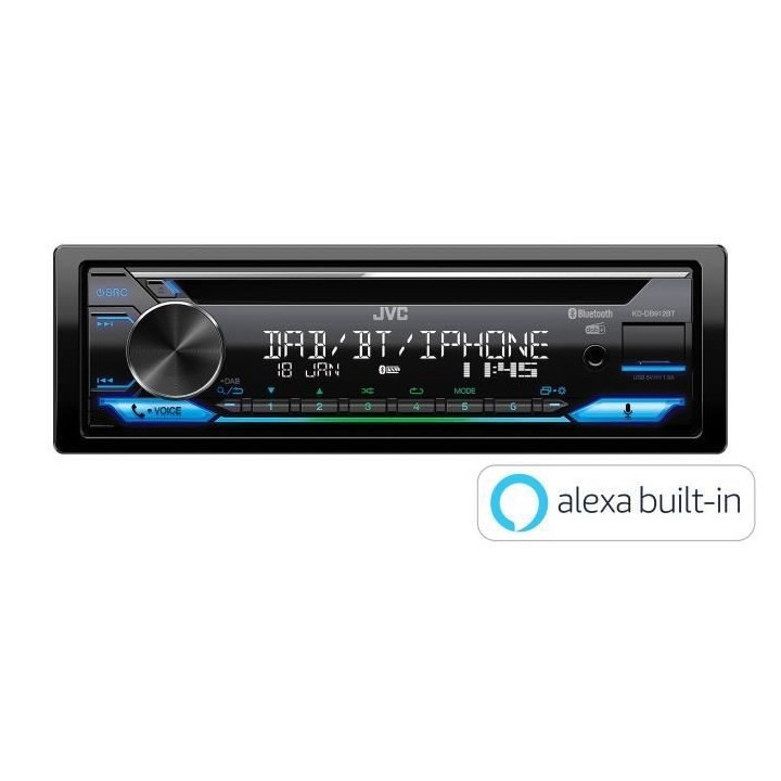 Autoradio JVC - KD-DB912BT - CD - USB - iPhone - Bluetooth - Tuner DAB