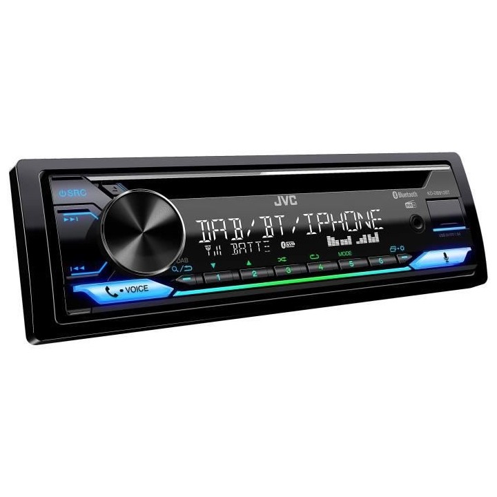 Autoradio JVC - KD-DB912BT - CD - USB - iPhone - Bluetooth - Tuner DAB