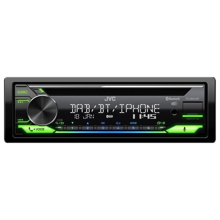 Autoradio JVC - KD-DB912BT - CD - USB - iPhone - Bluetooth - Tuner DAB