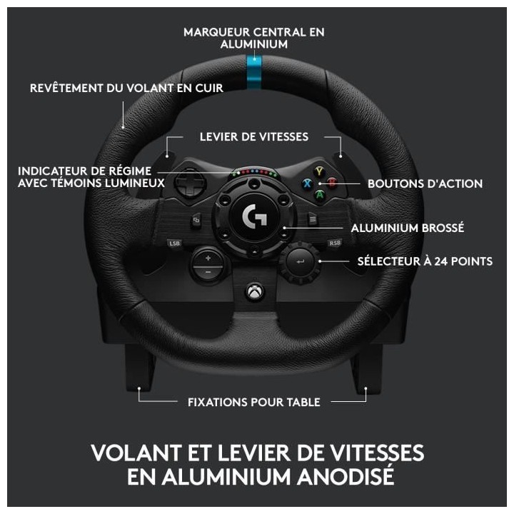 LOGITECH G - Volant G923 Compatible Xbox SERIES X - Xbox One et PC