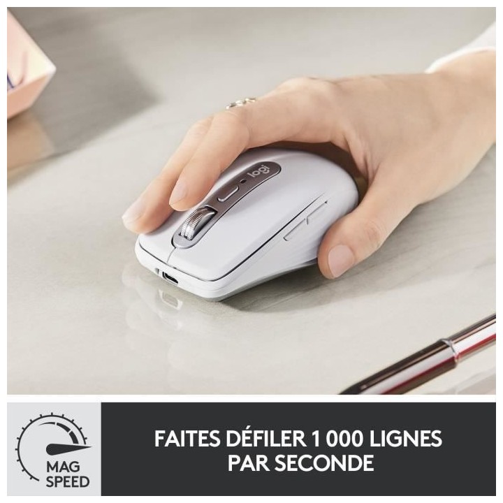 Souris sans fil - Logitech - MX Anywhere 3 - Ergonomique - Bluetooth -