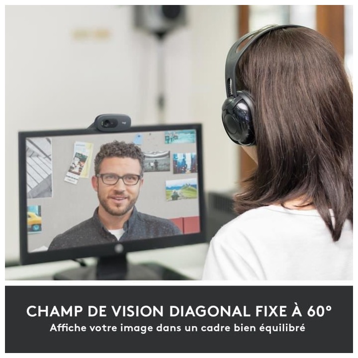 LOGITECH - Webcam HD C505 - USB HD 720p - Microphone Longue Portée -
