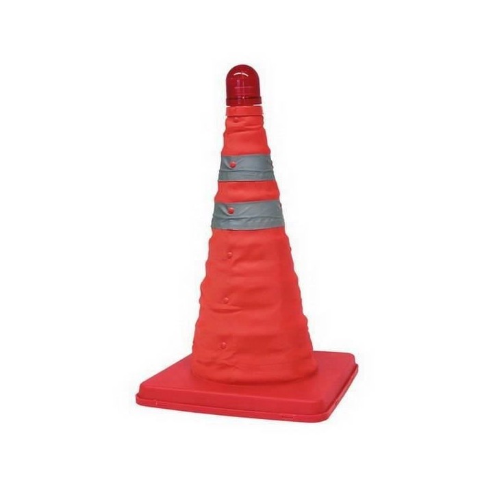 CARPOINT Cône de sécurité haute visibilité pliable avec LED cligno