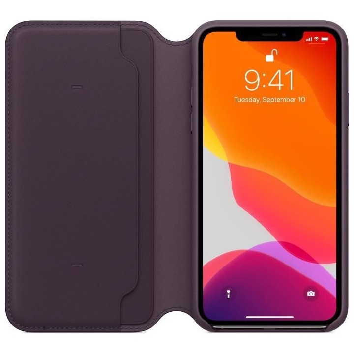 APPLE Étui folio en cuir Aubergine pour iPhone 11 Pro Max