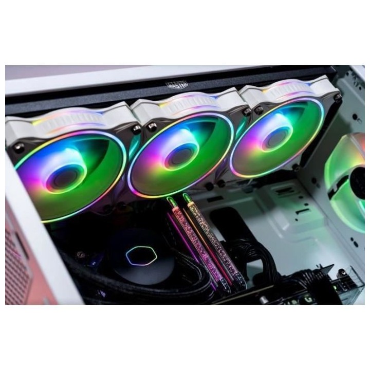 COOLER MASTER MasterFan MF120 Halo Blanc ARGB- Ventilateur de boitier