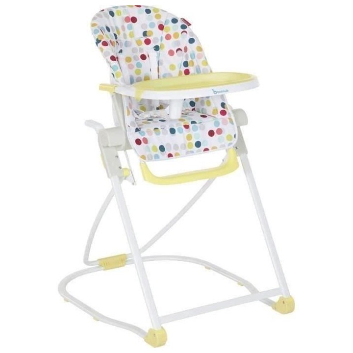 BADABULLE Chaise Haute Compacte Confetti Jaune