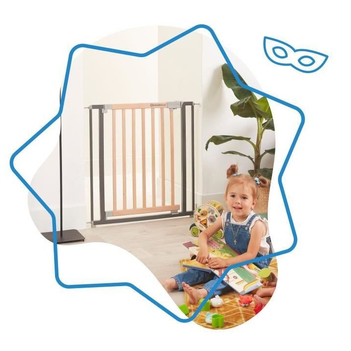 Badabulle Barriere de Sécurité Safe & Protect Bois Métal (73-81,5 c