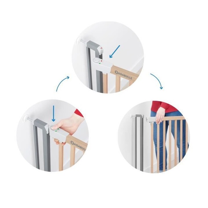 Badabulle Barriere de Sécurité Safe & Protect Bois Métal (73-81,5 c