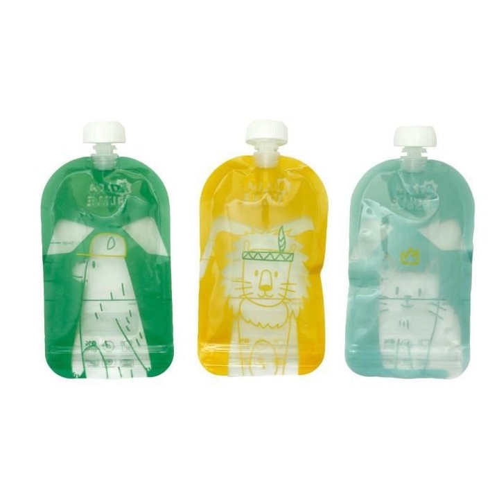 Badabulle Lot de 15 gourdes réutilisables 150 ml, 100% hermétiques