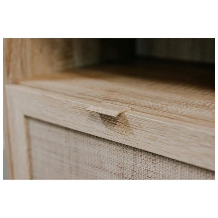 Buffet 4 portes 2 tiroirs - Décor chene sonoma - BALI - L 180 x P 40
