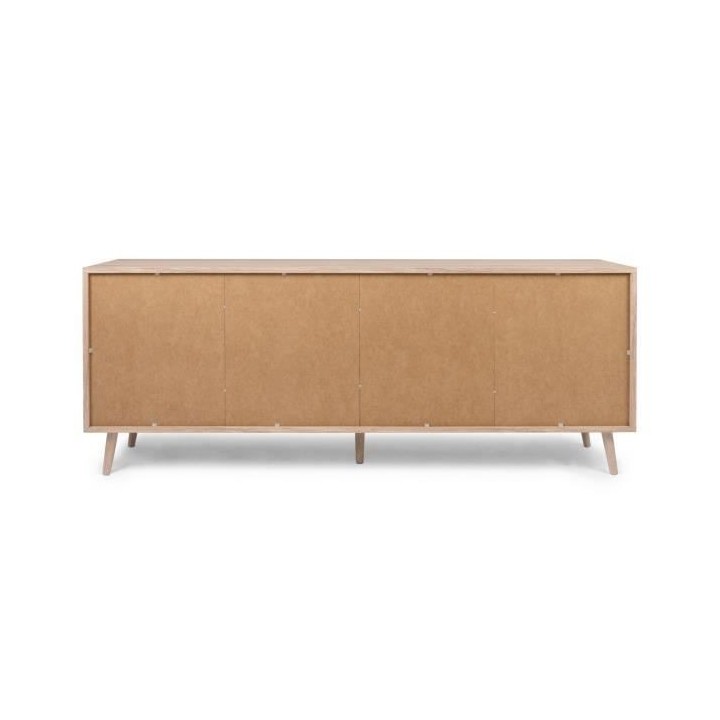 Buffet 4 portes 2 tiroirs - Décor chene sonoma - BALI - L 180 x P 40