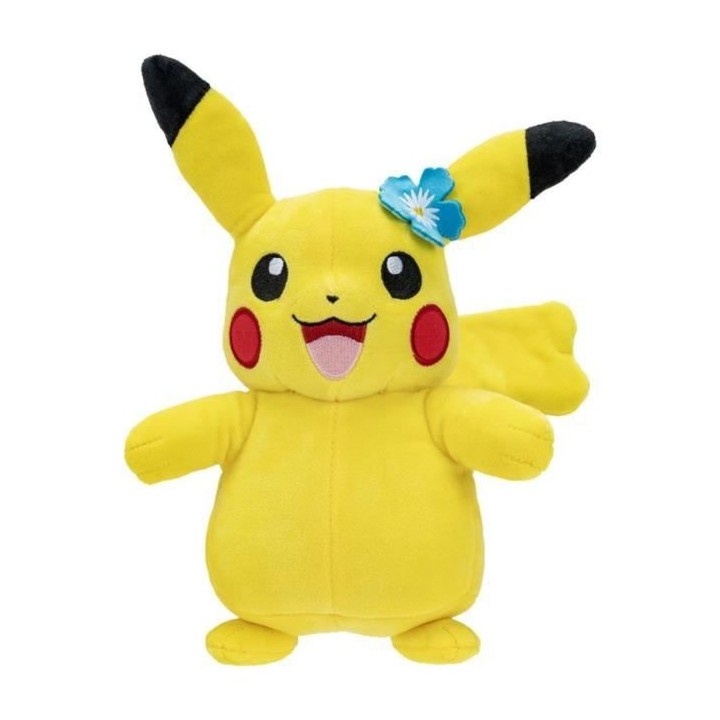 Peluche Pikachu BANDAI - Pokémon - 20 cm - Avec une fleur ou un chape