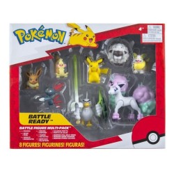 8 Figurines Battle Pokémon BANDAI Pikachu, Evoli, Moumouton, Farfuret, Voltoutou, Palarticho, Ponyta, Morpeko - PKW0185