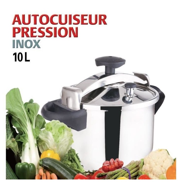 KITCHEN MOVE Autocuiseur + Panier vapeur - 10 L - Gris et noir - Tous