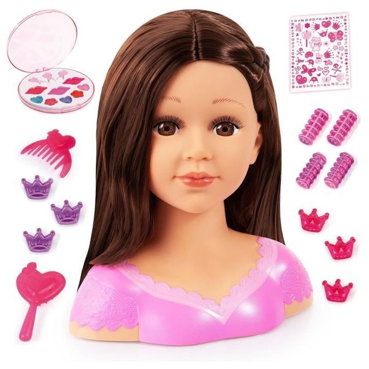 Tete a coiffer BAYER DESIGN - Charlene - Super Model brune avec maquil