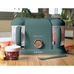 BEABA, Babycook Duo, Robot Bébé 4 en 1 Mixeur-cuiseur, Contenance XXL 2200 ml - Pine Green