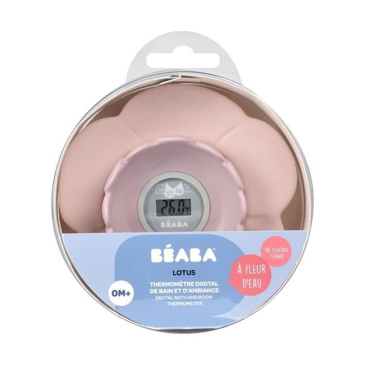 BÉABA Thermometre de bain Lotus, Old Pink
