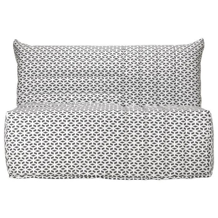 COMFORT BULTEX Banquette BZ 3 places - Tissu noir et blanc - Made in F
