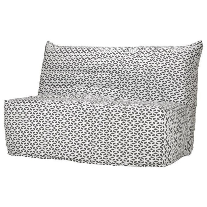 COMFORT BULTEX Banquette BZ 3 places - Tissu noir et blanc - Made in F