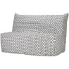 COMFORT BULTEX Banquette BZ 3 places - Tissu noir et blanc - Made in France - L 142 x P 101 cm - BECCI