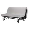 COMFORT BULTEX Banquette BZ 3 places - Tissu noir et blanc - Made in France - L 142 x P 101 cm - BECCI