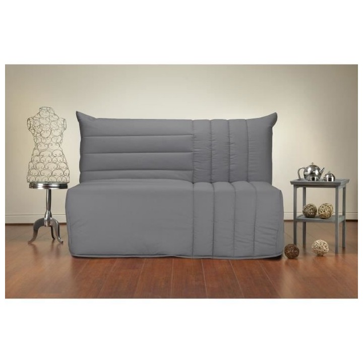 COMFORT BULTEX Banquette BZ 3 places - Tissu gris - Made in France - L