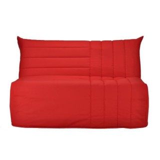 COMFORT BULTEX Banquette BZ 3 places - Tissu rougeL 142 x P 101 cm - B