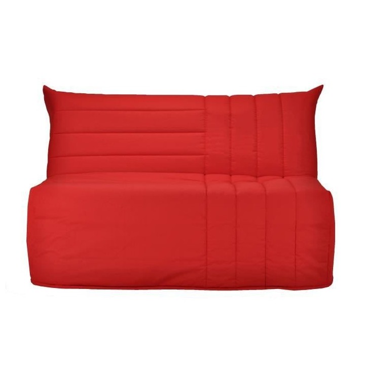 COMFORT BULTEX Banquette BZ 3 places - Tissu rougeL 142 x P 101 cm - B
