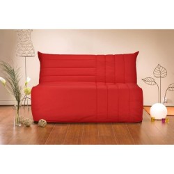 COMFORT BULTEX Banquette BZ 3 places - Tissu rougeL 142 x P 101 cm - BECCI