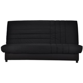 COMFORT BULTEX Banquette clic-clac 3 places -Tissu noir - Made in Fran