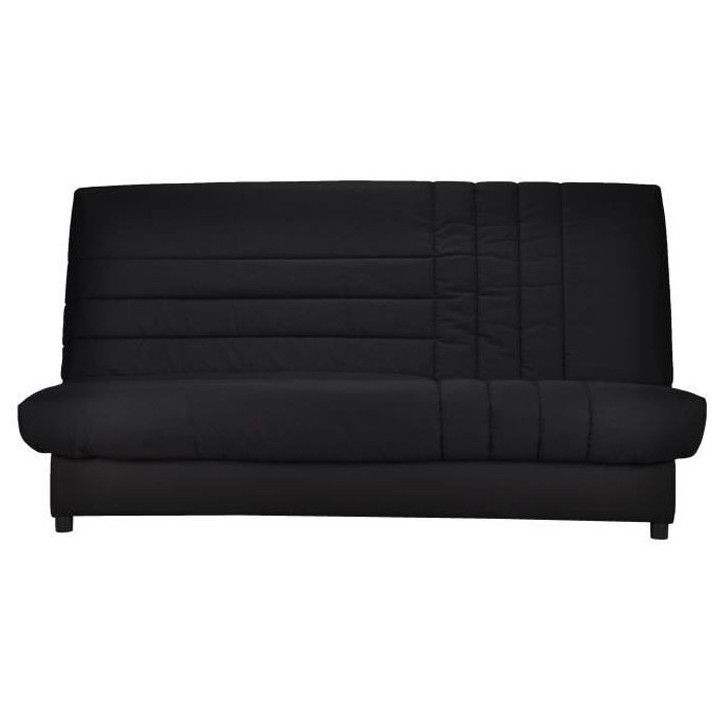 COMFORT BULTEX Banquette clic-clac 3 places -Tissu noir - Made in Fran