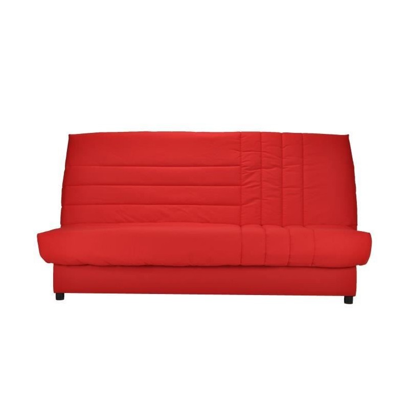 COMFORT BULTEX Banquette clic-clac 3 places - Tissu rougeL 192 x P 95 cm - BEIJA