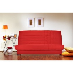 COMFORT BULTEX Banquette clic-clac 3 places - Tissu rougeL 192 x P 95 cm - BEIJA