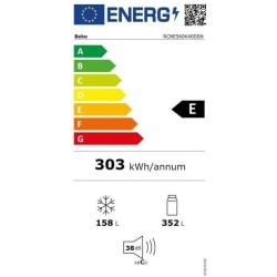 BEKO RCNE560K40DSN Réfrigérateur congélateur bas - 497 L (352+145) - Froid ventilé - NeoFrost - Gris acier