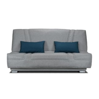 COMFORT BULTEX Banquette clic-clac - 3 places - Tissu gris + Coussins