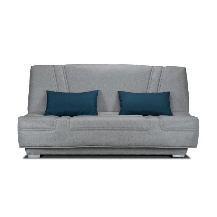 COMFORT BULTEX Banquette clic-clac - 3 places - Tissu gris + Coussins