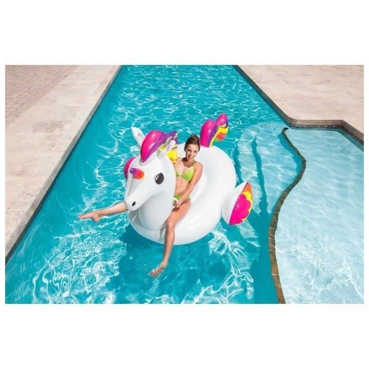 BESTWAY Bouée XXL chevauchable Licorne 224 x 164 cm