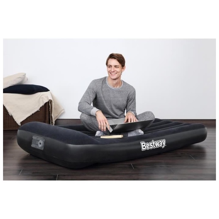 Lit gonflable - BESTWAY - Matelas 1 place - 188 x 99 x 30 cm - Pompe