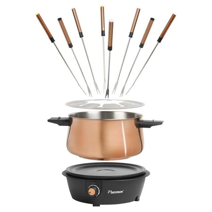 Bestron Ensemble de fondue AFD850CO 1500 W 1,5 L Cuivre