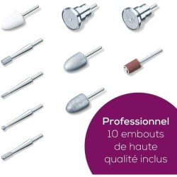 BEURER MP 100 - Station de manucure pédicure, 10 embouts pour un résultat professionnel