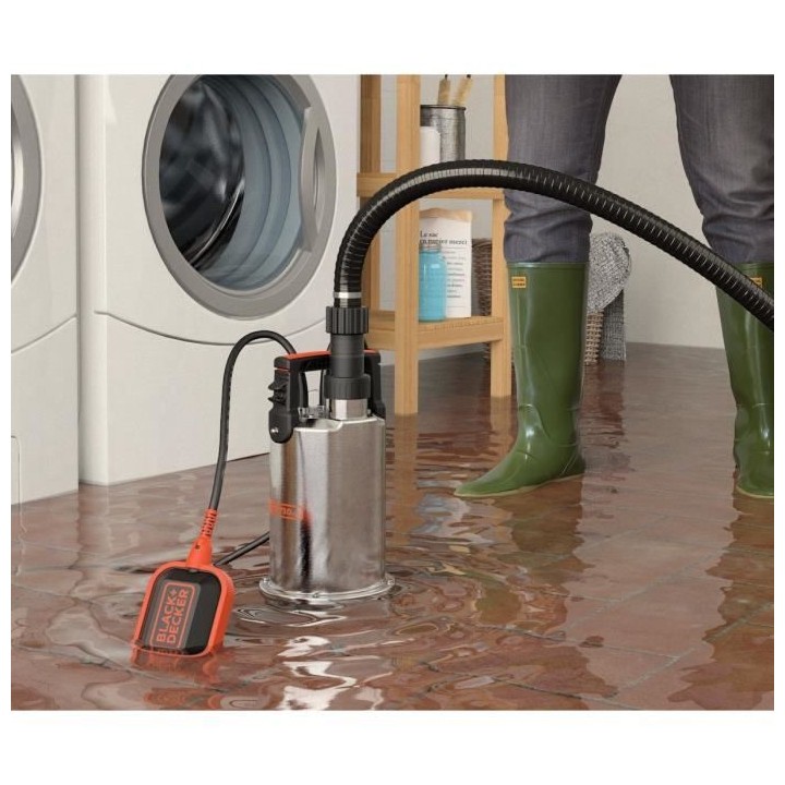 BLACK + DECKER - Pompe vide cave pour eau claire 750 W avec interrupte