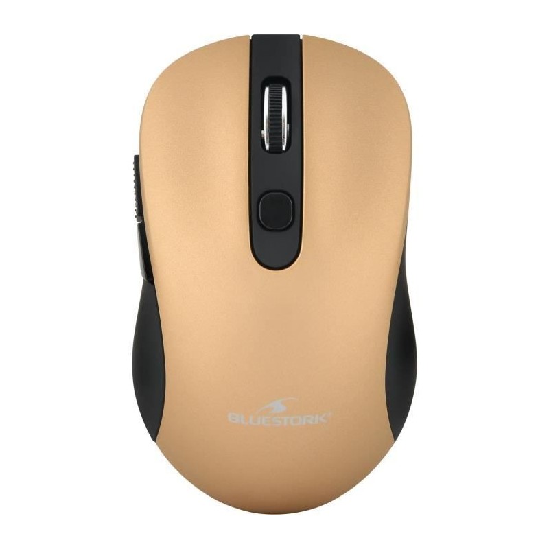 BLUESTORK Souris Sans fil - 2,4 Ghz - 6 boutons - Or métalisé