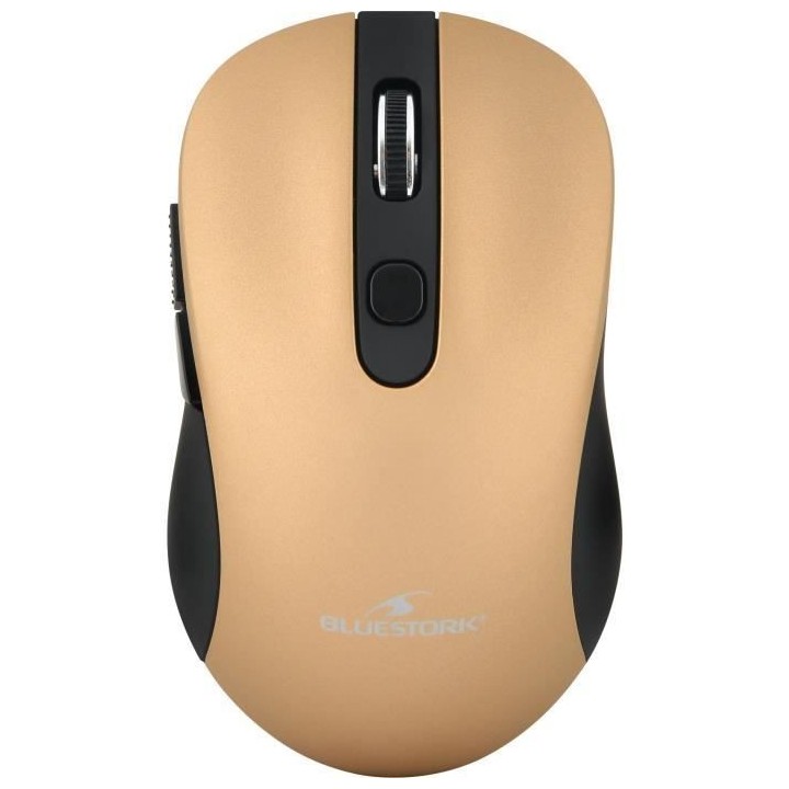 BLUESTORK Souris Sans fil - 2,4 Ghz - 6 boutons - Or métalisé