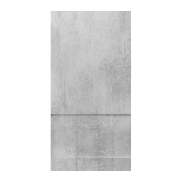 Buffet - Blanc laqué brillant et effet Béton mat - Style contemporai